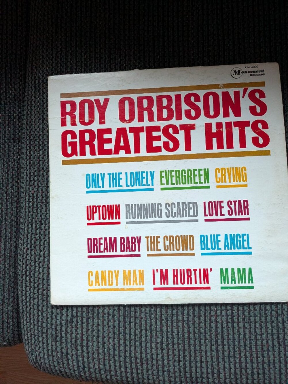 Roy Orbison Greatest Hits Vinyl LP Monument XM 4009